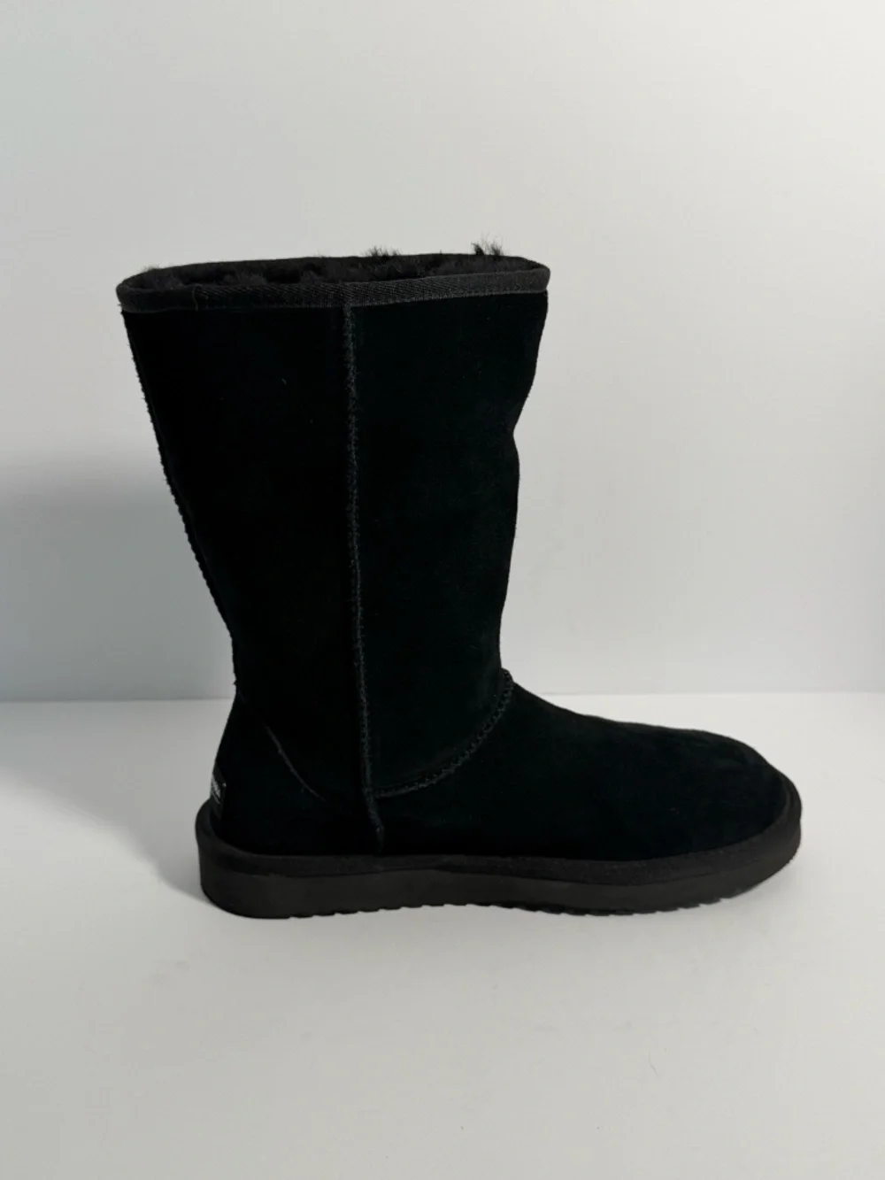 Koolaburra by UGG Koola Tall Black Suede Sheepskin Fur Winter Boots Women's Sz7